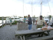 Art cooks, Bill helps, and Dale and Mary Ann disturb the peace with their loud shirts.