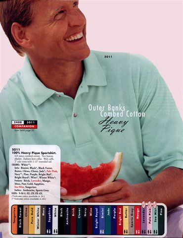 Advertising image of polo shirts.